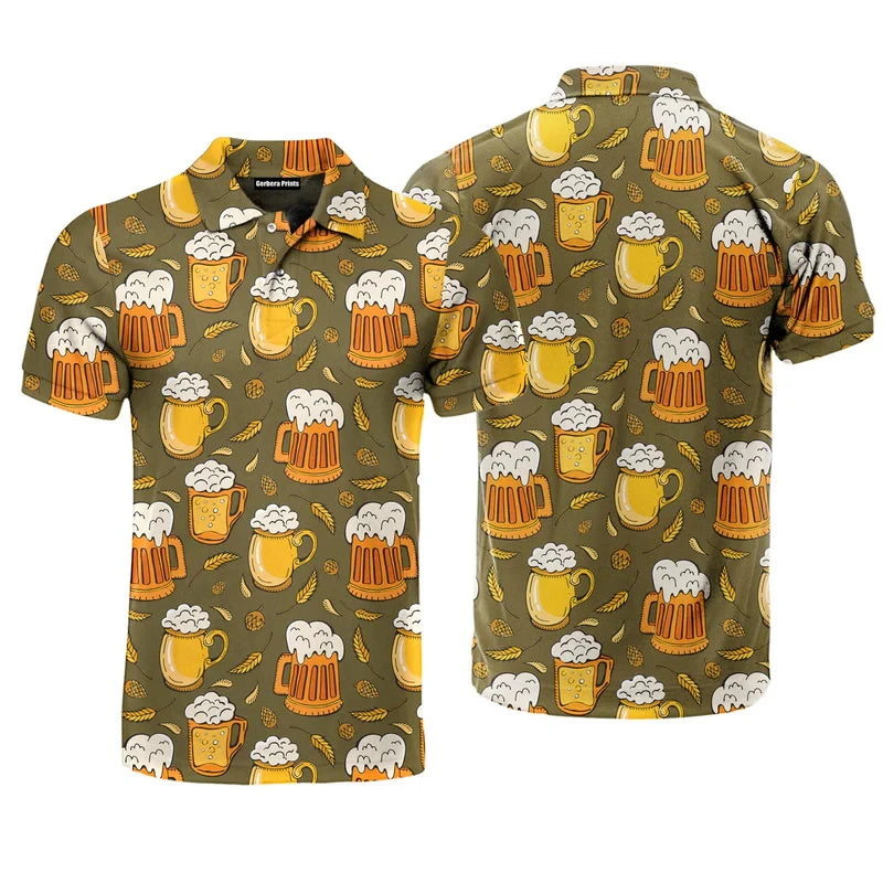 Hops and Hazards golf polo front and back