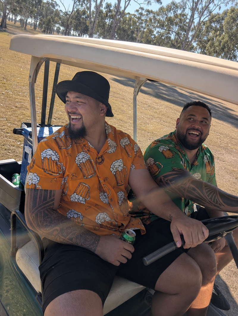 AU UGC - two Samoan-Australian mates in the buggy